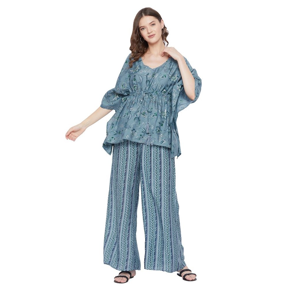 Gypsie Blu Womens Co-Ord Set Rayon Floral 2 Piece Pajamas Sets For Girls - Picture 2 of 9